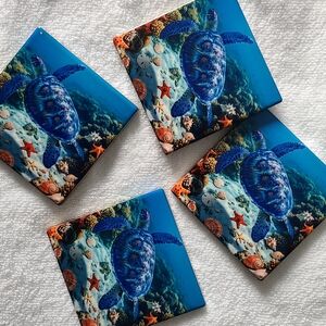 Oceanic Turtle Coaster Set